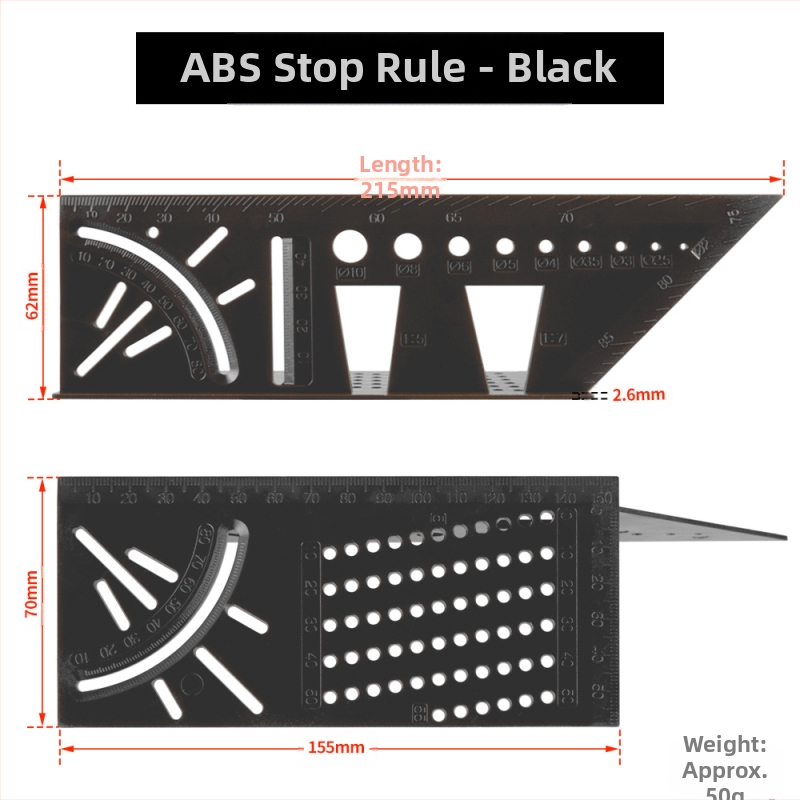 Πολυλειτουργικός γωνιόμετρο από κράμα αλουμινίου (Μάρκα: Onkel.J; Υλικό: κράμα αλουμινίου; Τύπος μετρητή: γωνιόμετρο)