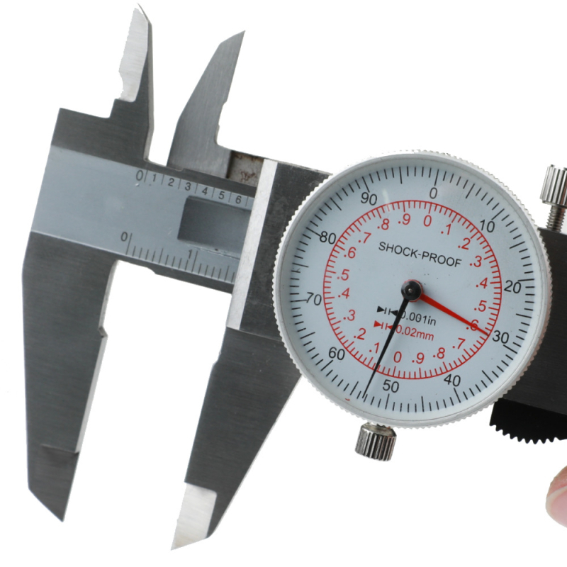 JAVIER Vernier matavimo kalipras iš nerūdijančio plieno, dvigubo adatos dizainas, metrinė ir colinė skalė, 0-150-200-300 mm diapazonas, raiška 0.01 in