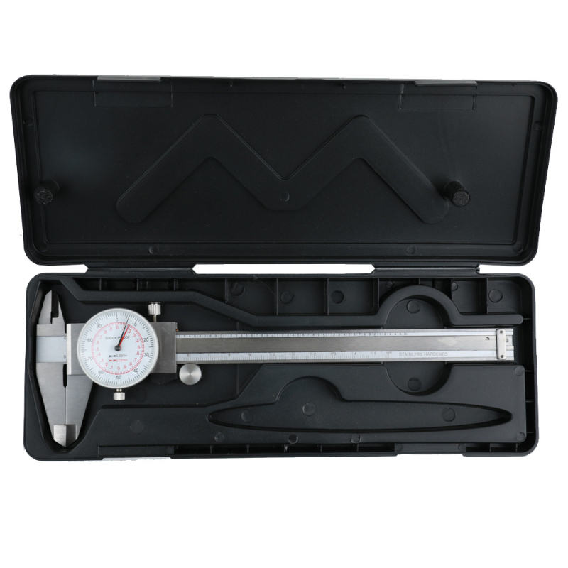 JAVIER Vernier matavimo kalipras iš nerūdijančio plieno, dvigubo adatos dizainas, metrinė ir colinė skalė, 0-150-200-300 mm diapazonas, raiška 0.01 in