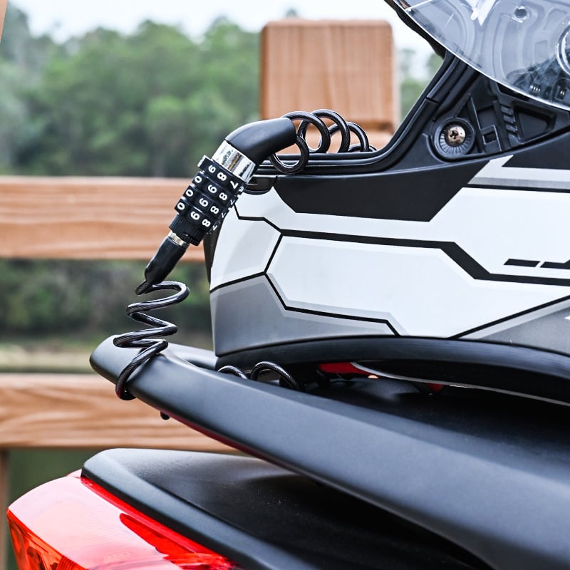 Lock Your Love L09 Tērauda kabelis ķiveres drošībai motociklam un velosipēdam – 64 g, tērauda kabelis + rūpniecisks plastmasas, teleskopiska slēdzene