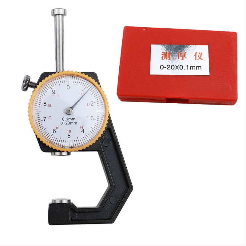 Дебелиномер 0–20 мм, указател с извит връх, ръчен, плоска глава, за измерване на дебелината на хартия