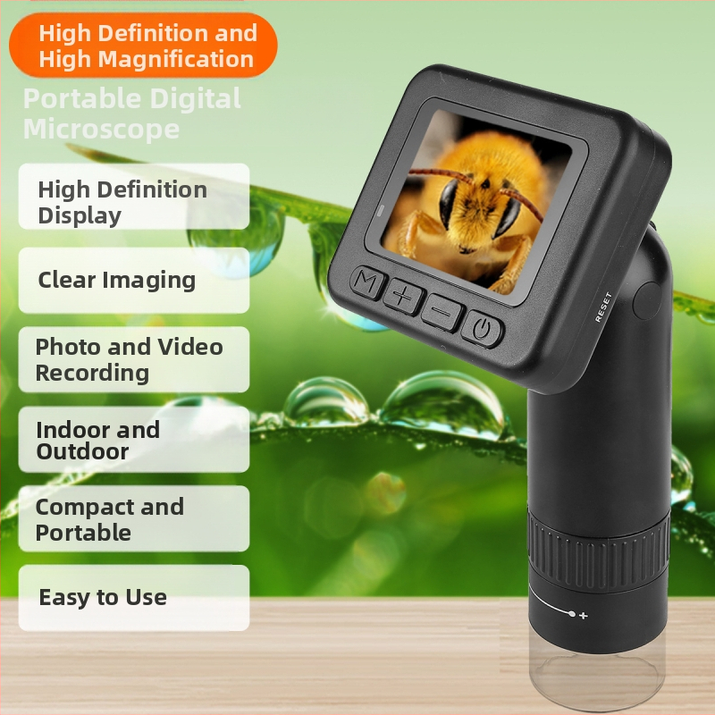 Ηλεκτρονικό μικροσκόπιο με ψηφιακή οθόνη για εκπαίδευση και επιθεώρηση· κατάλληλο για παιδιά και ενήλικες· εντοπίζει θύλακες τρίχας, δέρμα και ηλεκτρονικές πλακέτες με παρατήρηση σε πραγματικό χρόνο.