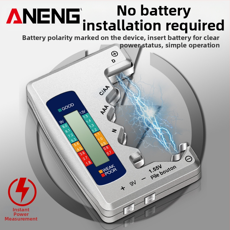 ANENG тестер за батерии в формат карта с LCD дисплей