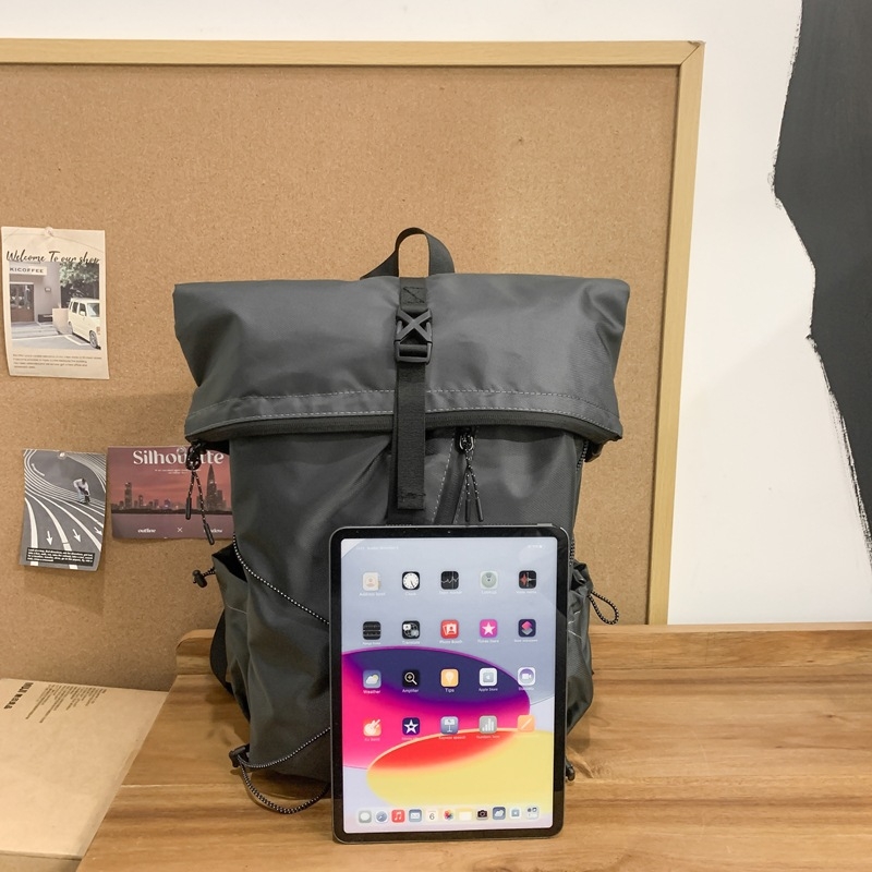 Uniszex húzózsinóros hátizsák kültéri utazásokhoz, 20–35 L, 15 hüvelykes laptop számára