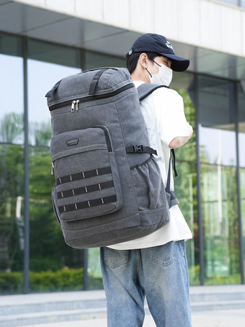 Pārgājienu mugursoma - audums, paplašināms, universāla, ģeometrisks raksts, poliestera oderē