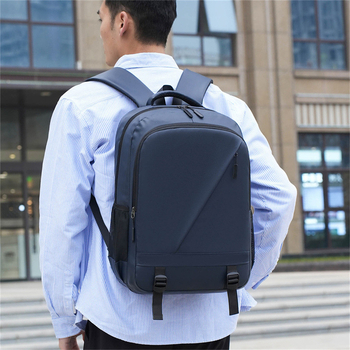 Σακίδιο για φορητό υπολογιστή 20–35L, Υλικό από δερμάτινο φιλμ, Συμβατό με φορητό έως 16 ιντσών, Αστικός μινιμαλιστικός σχεδιασμός, Κυρτός ιμάντας ώμου, Εσωτερική επένδυση πολυεστέρα