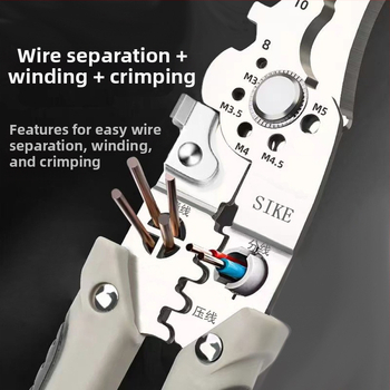 Industrijske razine višenamjerne elektrikarske kliješta za skidanje izolacije žica, rezanje žica i krimpanje, s vrhom tipa, težina 0,185