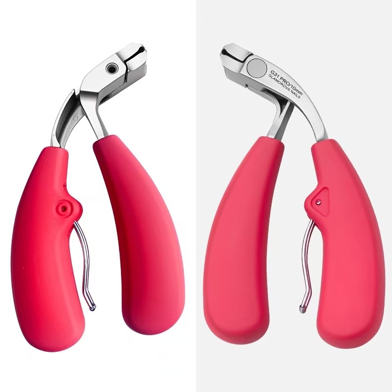 Nagu lõikur anti‑pritskate disainiga, kõver suu, suur avaus paksudele küünele – roostevabast terasest, kaasaskantav, kodune mudel