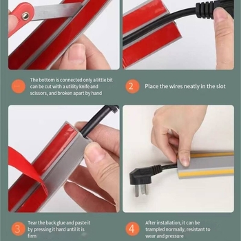 Öntapadós PVC padló kábelcsatorna, vastagabb szigetelés és csúszásmentes kialakítás