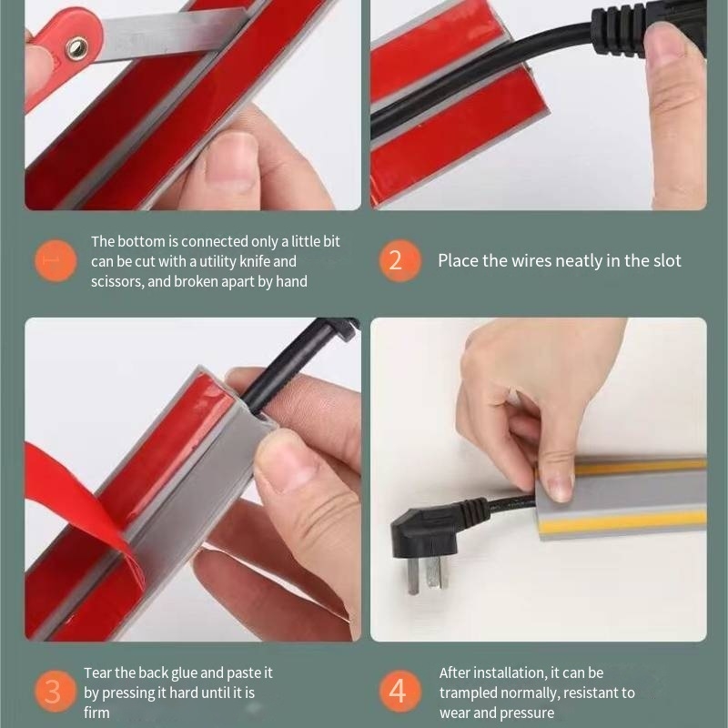 Öntapadós PVC padló kábelcsatorna, vastagabb szigetelés és csúszásmentes kialakítás