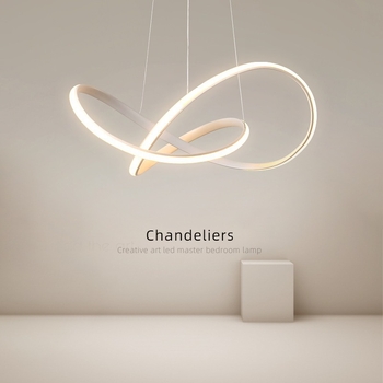 Πολυέλαιος σε σχήμα δαχτυλιδιού από σίδηρο LED, 220V, μοντέρνος μινιμαλιστικός σχεδιασμός, με μία κεφαλή, καλύπτει 3–5㎡, κατάλληλο για υπνοδωμάτιο και εστιατόριο