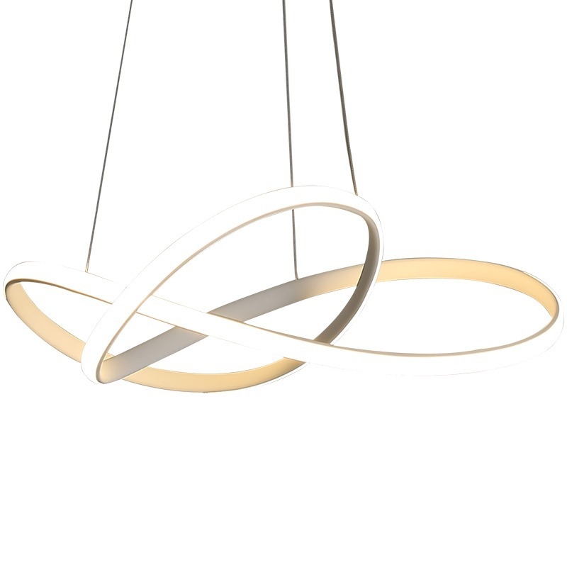 Πολυέλαιος σε σχήμα δαχτυλιδιού από σίδηρο LED, 220V, μοντέρνος μινιμαλιστικός σχεδιασμός, με μία κεφαλή, καλύπτει 3–5㎡, κατάλληλο για υπνοδωμάτιο και εστιατόριο