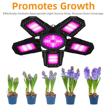 LED φως ανάπτυξης φυτών με φάσμα κόκκινο-μπλε, αναδιπλούμενος σχεδιασμός, 216/252/288 LED, είσοδος AC100-277V, περίβλημα ABS+PC, βάρος 295 g