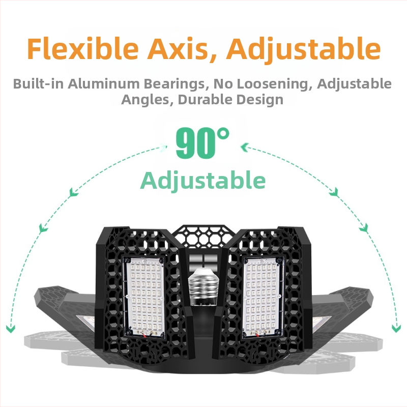 LED лампа за растеж на растения със спектър червено‑син, сгъваем дизайн, 216/252/288 светодиоди, вход AC100-277V, корпус ABS+PC, тегло 295 г