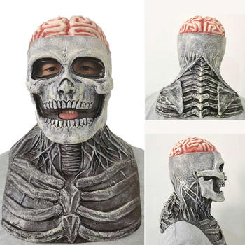 Латексова маска с ужасен зомби череп, стил терор, за DIY проекти, подходяща за Коледа, Хелоуин и Великден