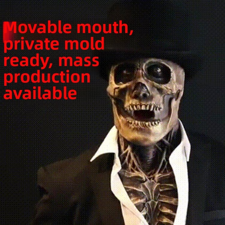 Латексова маска с ужасен зомби череп, стил терор, за DIY проекти, подходяща за Коледа, Хелоуин и Великден