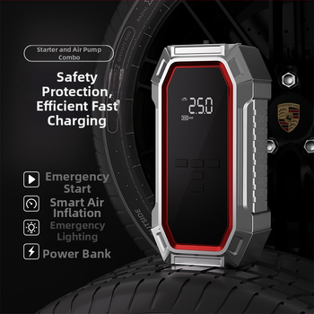 Nešiojama automobilių padangų siurblys – vieno cilindro (14.8V, 80W, 25 L/min, >20 min veikimo laikas)