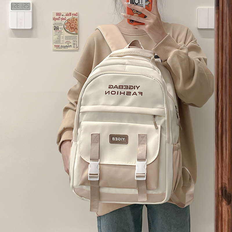 Раница за ученици – нейлон, вместимост 20–35 л, за лаптоп до 15 инча, извита презрамка, подплата полиестер, стил уличен