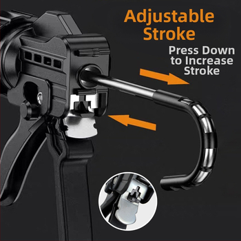 Пистолет за уплътнител, алуминиев корпус, серия: уплътнителен пистолет, тегло 0.7 кг