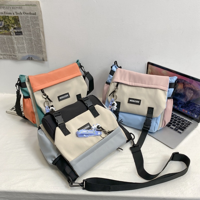Nylon válltáska, uniszex, nagy kapacitású, messenger stílus / crossbody