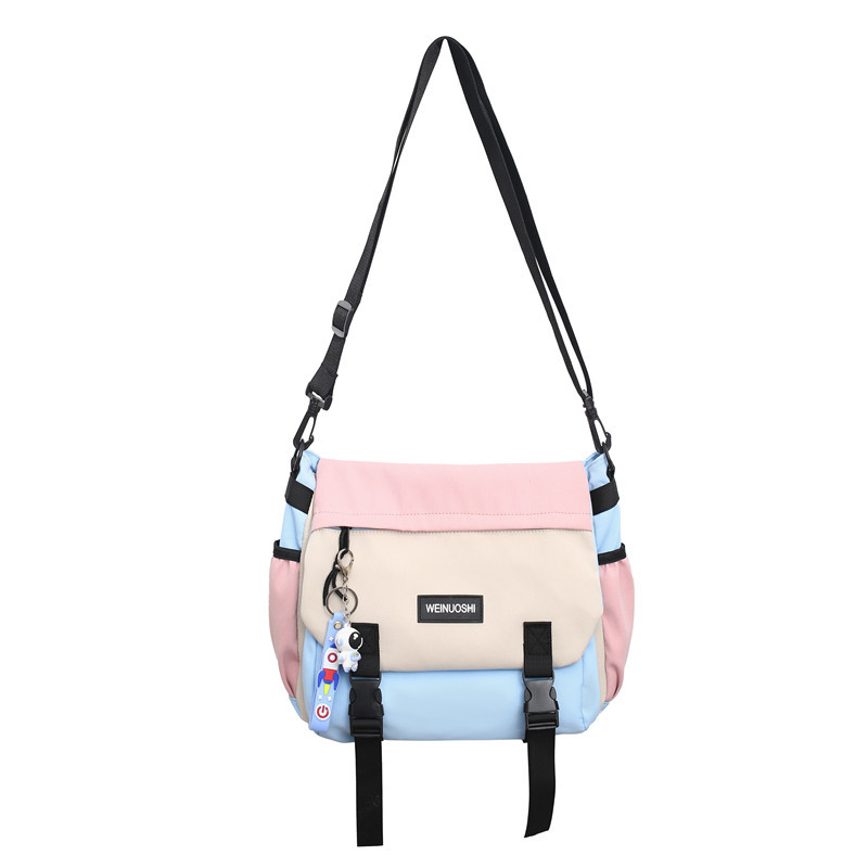 Nylon válltáska, uniszex, nagy kapacitású, messenger stílus / crossbody
