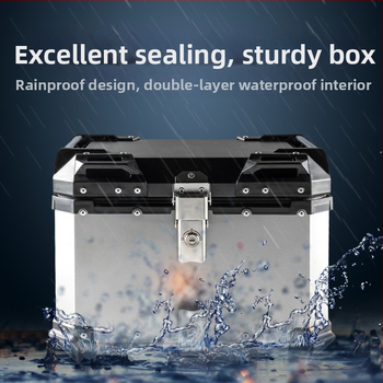 Αλουμινένιο κιβώτιο αποθήκευσης μοτοσικλέτας από κράμα αλουμινίου, αποσπώμενο και αδιάβροχο, χωρητικότητας 36/45/56/65 L, συμβατό με τα περισσότερα μοντέλα