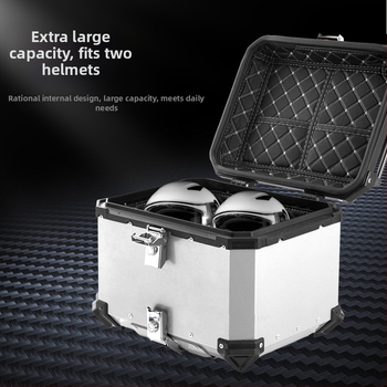 Αλουμινένιο κιβώτιο αποθήκευσης μοτοσικλέτας από κράμα αλουμινίου, αποσπώμενο και αδιάβροχο, χωρητικότητας 36/45/56/65 L, συμβατό με τα περισσότερα μοντέλα