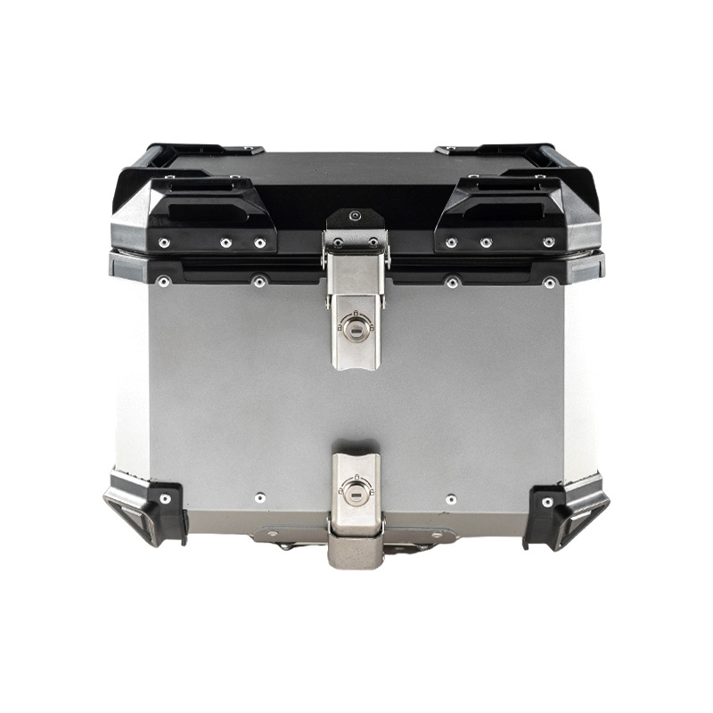 Αλουμινένιο κιβώτιο αποθήκευσης μοτοσικλέτας από κράμα αλουμινίου, αποσπώμενο και αδιάβροχο, χωρητικότητας 36/45/56/65 L, συμβατό με τα περισσότερα μοντέλα