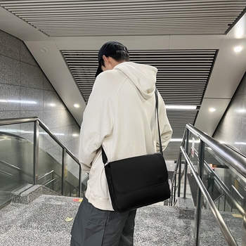 Мъжка чанта за рамо – PU материя, дишаща и водоустойчива, износоустойчива, уличен стил, кръстосана презрамка