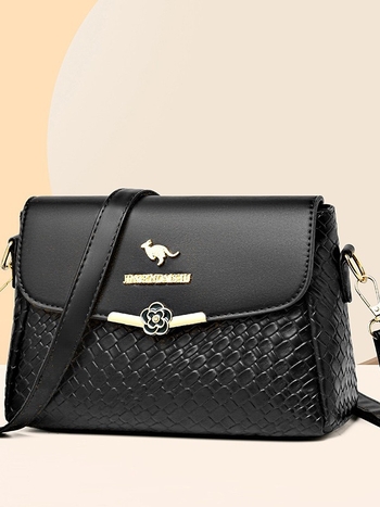 PU γυναικεία τσάντα ώμου τετράγωνη μικρή, αστικός μινιμαλισμός, με μία ρυθμιζόμενη λουρί, κλείσιμο με καπάκι, εσωτερικές θήκες με φερμουάρ και θήκη για κινητό, πολυεστερική επένδυση