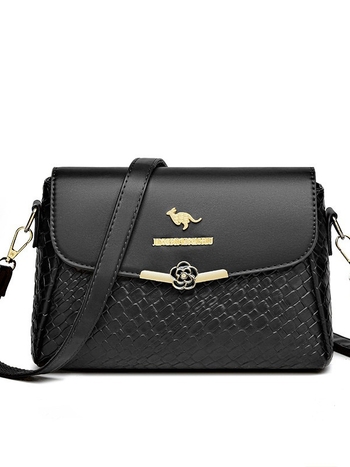 PU γυναικεία τσάντα ώμου τετράγωνη μικρή, αστικός μινιμαλισμός, με μία ρυθμιζόμενη λουρί, κλείσιμο με καπάκι, εσωτερικές θήκες με φερμουάρ και θήκη για κινητό, πολυεστερική επένδυση