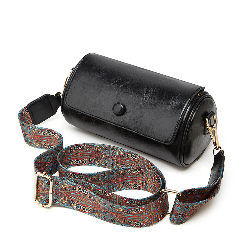 Geantă cilindrică crossbody pentru telefon, PU, închidere magnetică, buzunare interioare: buzunar cu fermoar, buzunar pentru telefon și compartiment cu fermoar suplimentar