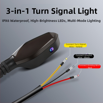 LED προβολέας σήματος στροφής για ηλεκτρικό μοτοποδήλατο, 9.5W 12V, Τύπος a.b σήμα στροφής, LED διάρκεια ζωής 30000h