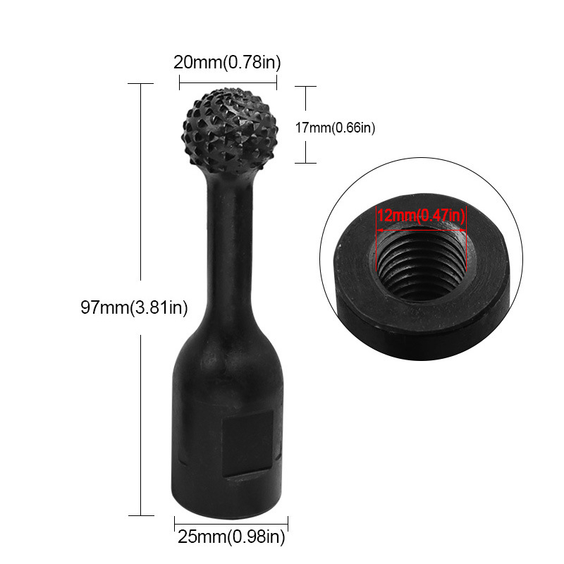 Leņķa slīpēšanas galva ar sfēru koka gravēšanai — Zīmols Xing Weiqiang, Modelis 202210071657, Materiāls: oglekļa tērauds