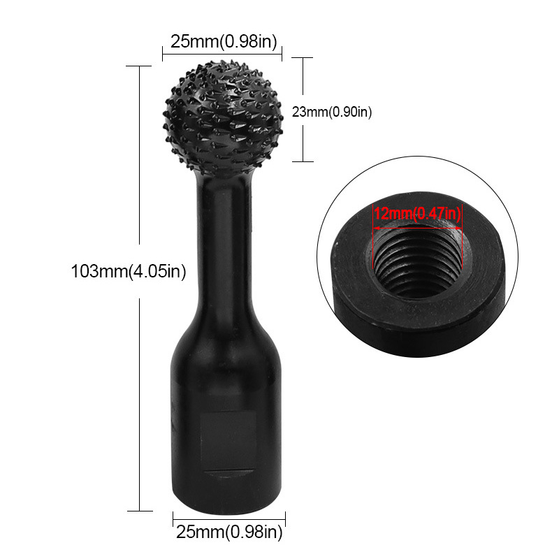 Leņķa slīpēšanas galva ar sfēru koka gravēšanai — Zīmols Xing Weiqiang, Modelis 202210071657, Materiāls: oglekļa tērauds