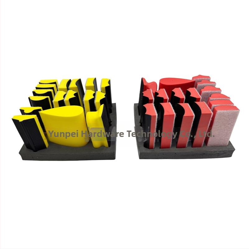 16-частен комплект ръчни полиращи блокове от нейлонови влакна за полиране на дърво, метал и автомобилни повърхности
