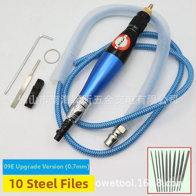 Gāzes pneimatiskā ultraskaņas faila forma pulēšanas iekārta ar atpakaļejošu slīpēšanas rīku, 35000 apgr./min, gaisa ieeja 1/4", 6 bar, 0,5 kg