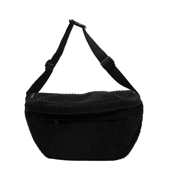 Τσάντα crossbody - Corduroy ύφασμα, street trend στυλ, φερμουάρ, εσωτερική θήκη για κινητό