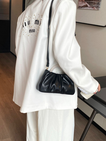 Geantă de damă, stil proaspăt și dulce, Cloud Pack, formă orizontală pătrată, închidere cu capse magnetice, căptușeală PU