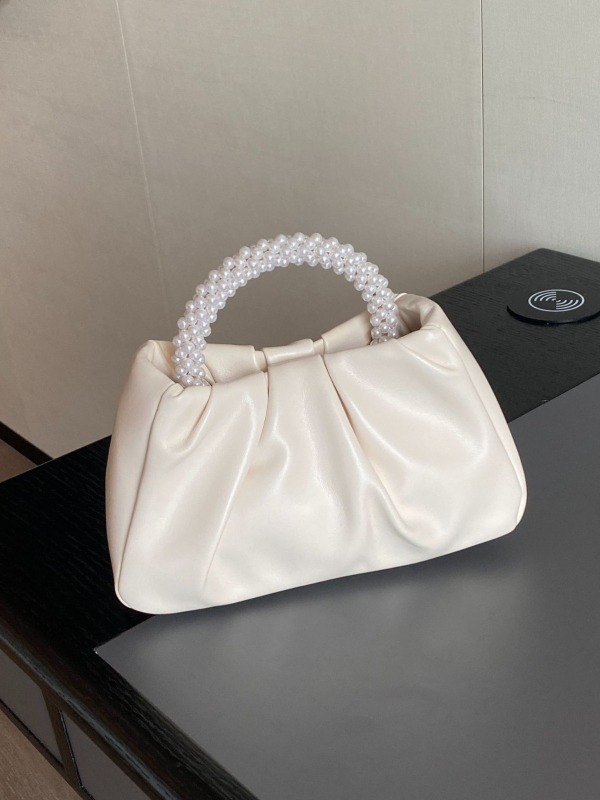 Geantă de damă, stil proaspăt și dulce, Cloud Pack, formă orizontală pătrată, închidere cu capse magnetice, căptușeală PU