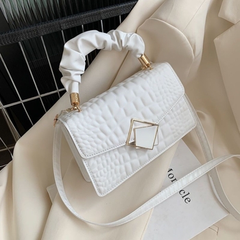 Corduroy μικρή τετράγωνη τσάντα με επένδυση PU, κλείσιμο με καπάκι, κατάλληλη για ταξίδια αναψυχής