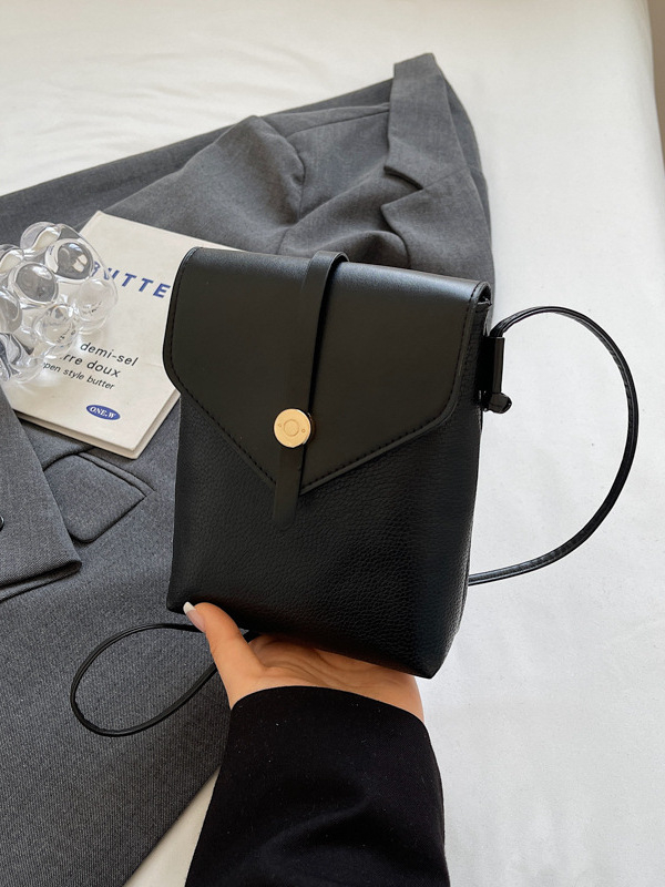 Geantă de telefon mobil crossbody – Stil urban, PU, formă vertical pătrată, închidere tip capac, buzunar intern pentru telefon