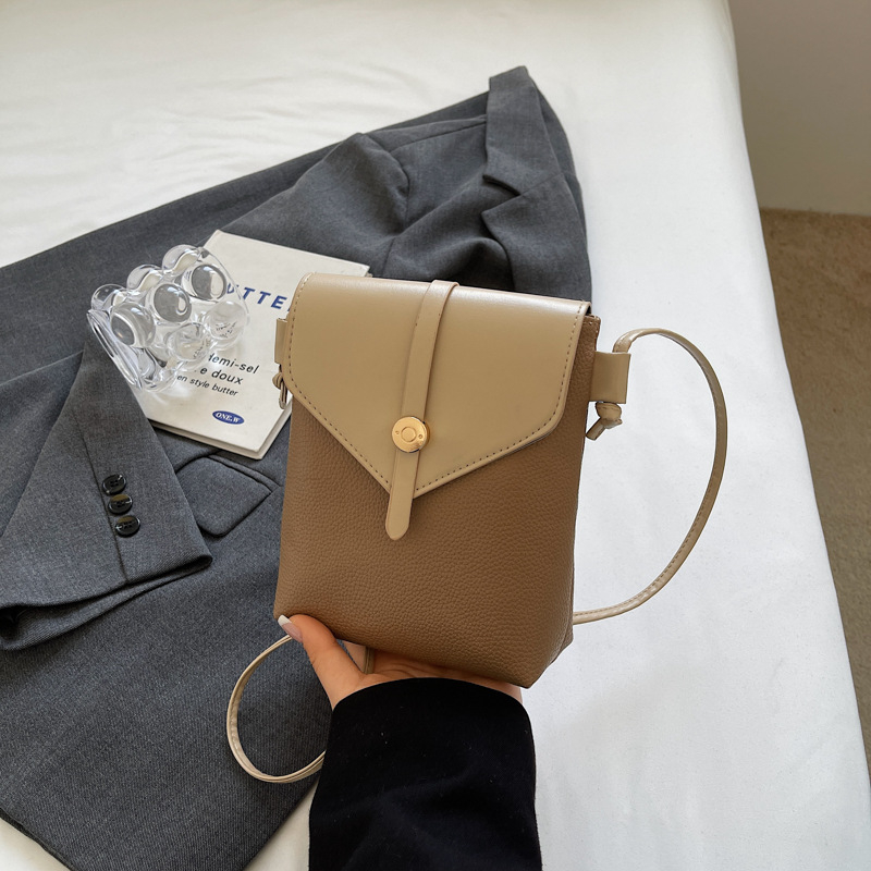 Geantă de telefon mobil crossbody – Stil urban, PU, formă vertical pătrată, închidere tip capac, buzunar intern pentru telefon