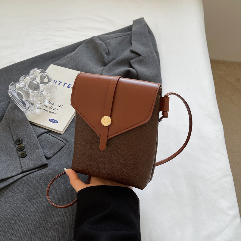 Geantă de telefon mobil crossbody – Stil urban, PU, formă vertical pătrată, închidere tip capac, buzunar intern pentru telefon