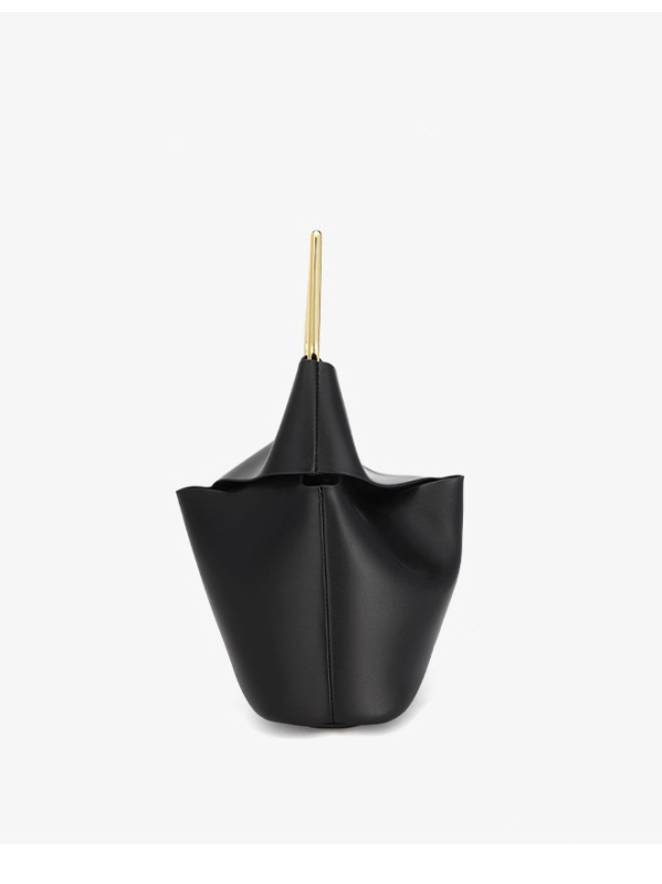 PU Bucket táska, lágy anyagú, nyitott felső, poliészter bélés, bucket forma