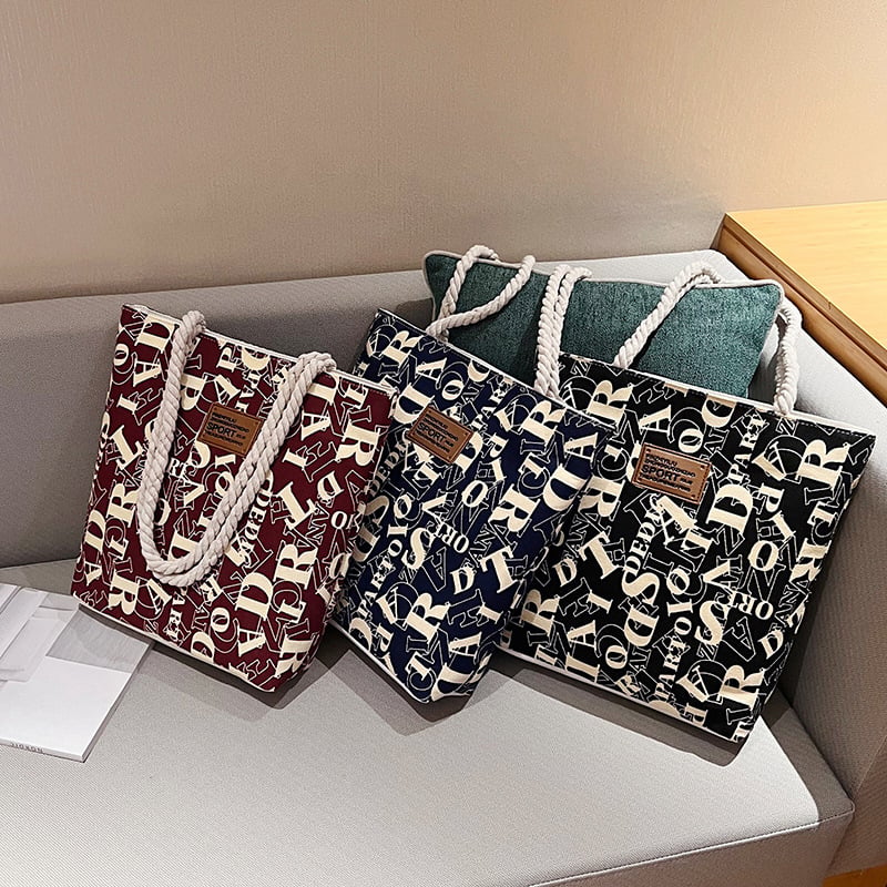 Canvas tote táska, utcai stílus, cipzár, poliészter bélés, mobiltok, dupla vállpánt