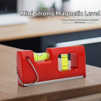 Магнитен мини нивелир с висяща верига и балонче за нивелиране за домашна поддръжка (Магнитен; Висяща верига; Балонче)