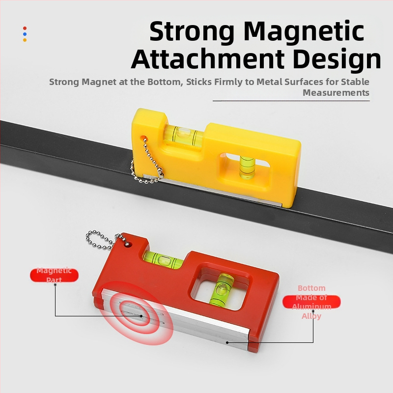 Магнитен мини нивелир с висяща верига и балонче за нивелиране за домашна поддръжка (Магнитен; Висяща верига; Балонче)