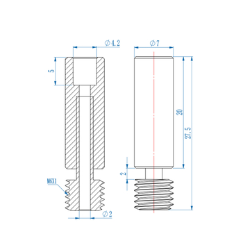 Дюза за 3D принтер Elves: биметално гърло с DLC нано покритие, съвместимо с Ender3-s1, CR10 и CR6-SE