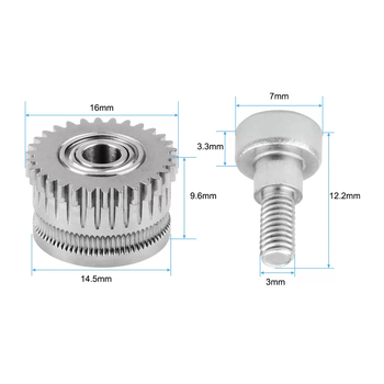 Екструдерна зъбна предавка – двойна зъбна предавка, закалена стомана, съвместима с K1/K1C/Ender3 V3, версия 3.0